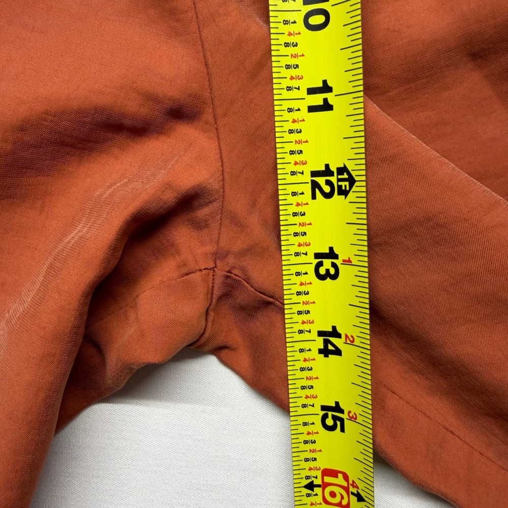 Zara High Waisted Wide Leg Trousers Rust Womens M Pleated Palazzo Pants - Picture 7 of 9